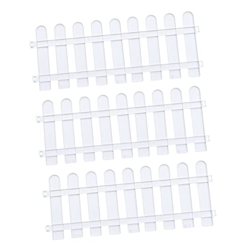 Toyvian 5 pièces Clôture Jardin Blanche Plastique Barrière Décorative Extérieure Renforcée pour Pelouse et Potager