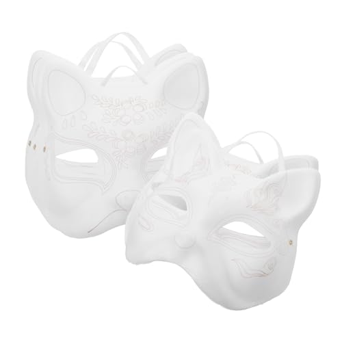 PRETYZOOM 5Pcs Blank Cat Masks for Painting Unfinished Craft Masks for Parties Masquerade and Art Projects Safe and Convenient Cat Cosplay Supplies