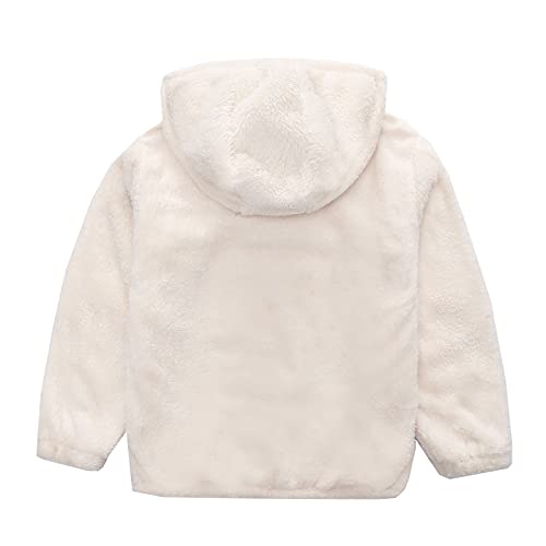 Boys Girls Hooded Jacket Kids Fuzzy Fleece Hoodie Zip Up Sweatshirt Winter Coat Windproof Jacket Thicken Teddy Coat2