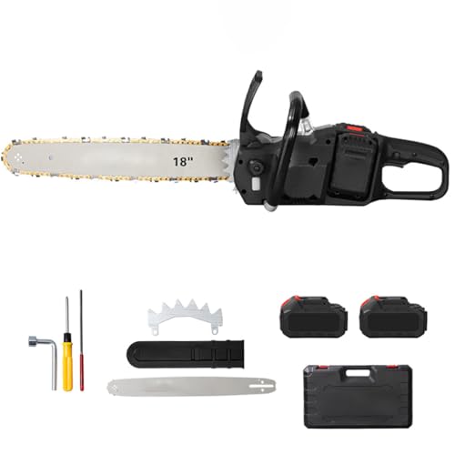 Tronçonneuse sans fil électrique avec 2 batteries 10000 mAh rail 50 cm et mallette - 2