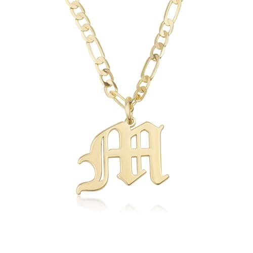 Beleco 14k Gold Plated Initial Pendant Necklace for Women –