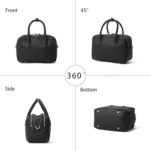 Bolso Satchel de Cuero Suave para Mujer con Dos Bolsillos y Correa Desmontable miniatura 6