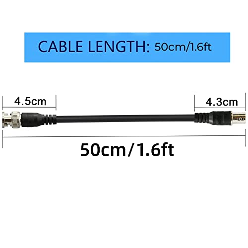 CTXSumTec 4 in Pack 1.6ft/20 BNC Male to Female CCTV Surveillance Extension Coaxial Cable with 5x BNC Male to Male Connectors - Image 3