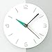 Stephanie Imports Modern Minimalist White & Teal Green Silent Wall Clock
