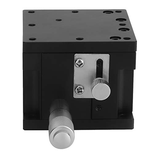 Viagasafamido Z Axis Horizontal Lifting Manual Fine Tuning Platform Linear Stage Aluminum Alloy Slide Table Precision Trimming Platform Linear Guide Cross Roller Position Stage 60*60*50Mm #TOP3