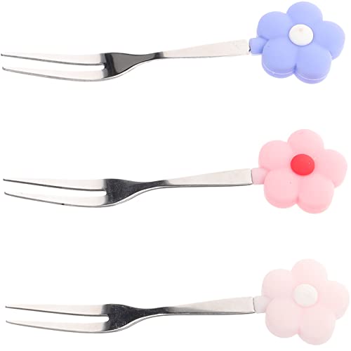 Cabilock 3pièces Fourchettes à Fruits et Cocktail Petites pour Amuse-gueules Ustensiles de Cuisine et Service pour Dessert et Fondue