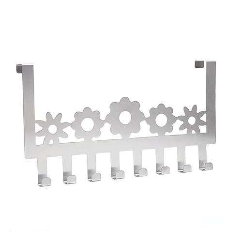 Mikikit Door Hooks for Hanging Over Door Organizer Storage Shelf Punch Storage Row Hooks Home Row Clothes Organizer