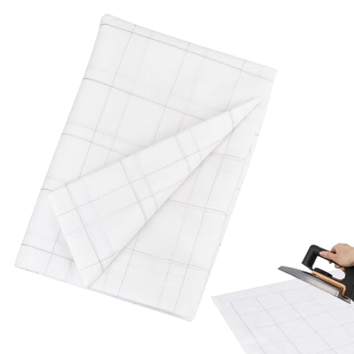 NBEADS Interfaz termofusible de 1,8 m x 1,2 m con rejilla, cinta adhesiva de tela no tejida con rejilla preimpresa de 63,5 x 63,5 mm, entretela termoadhesiva ligera para Quilting y trabajos de