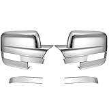 X AUTOHAUX Pair Chrome Plated Full Mirror Cover Covers Cap for Ford F150 2009-2014 with Turn Signal Cut (DO NOT FIT TOWING MIRROR)