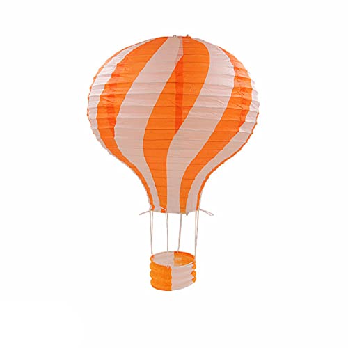 10/12/14/16inch Rainbow Hot Air Balloon Paper Lantern Lampshade Ceiling Christmas Wedding Party Bar Hanging DIY Decoration-Orange Twill,12inch 30cm