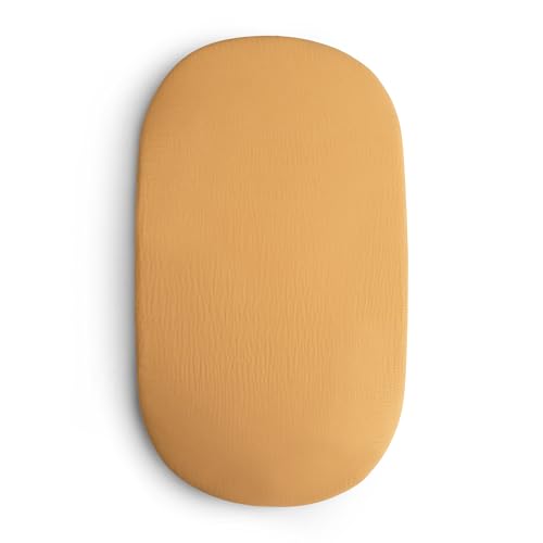 Image of mushie Extra Soft Bassinet Muslin Crib Sheet | 30 inch x 16 inch (Fall Yellow)