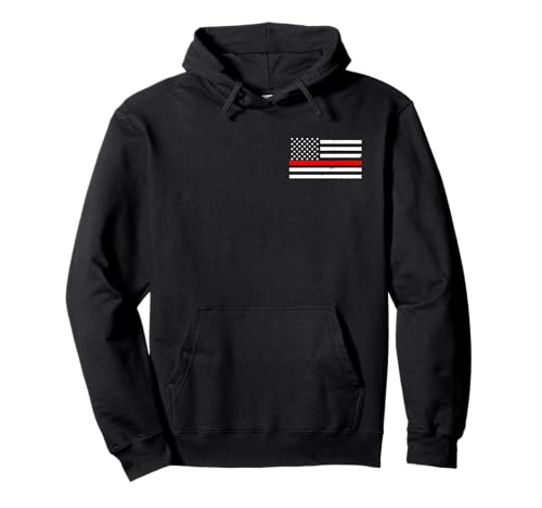 Firefighter Thin Red Line Flag Hoodie Pullover Hoodie