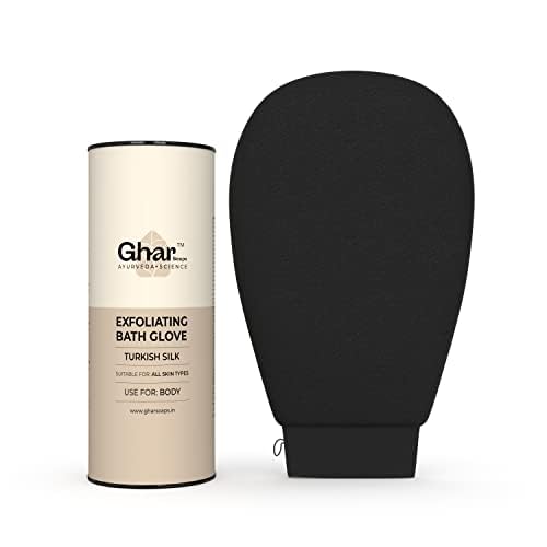 Ghar Soaps Exfoliating Gloves For Dead Skin Body, Black | Loofah for Women/Loofah for Men | Gentle On Skin | Easy To Use | Scrub Gloves | All Dead Skin Cells, Blackheads, Impurities, Sustainable-image-32