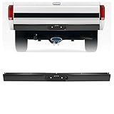 ALMULOO Rear Roll Pan Compatible with 1987-1996 Ford F150 Fleetside/Styleside Bed W/LED License Light and Plate Box Bumper Rollpan Face Bar Steel Black