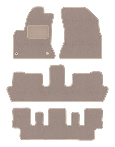 Tapis de voiture velours beige Citroen C4 Picasso I protège sol usé