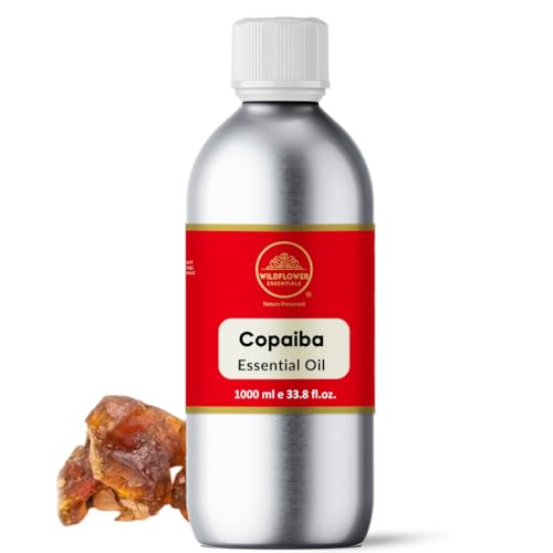 Image of Pure Copaiba Essential Oil (Copaifera officinalis) Steam Distilled for Face Skin Hair & Body Hydration Pure & Natural 1 L (1000 ml)