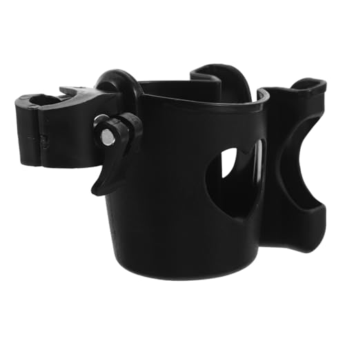 FRCOLOR Universal Stroller Cup Holder Drink Holder with Phone Holder for Baby Stroller Wheelchair Walker Bike Scooter Presents for Family Member Black