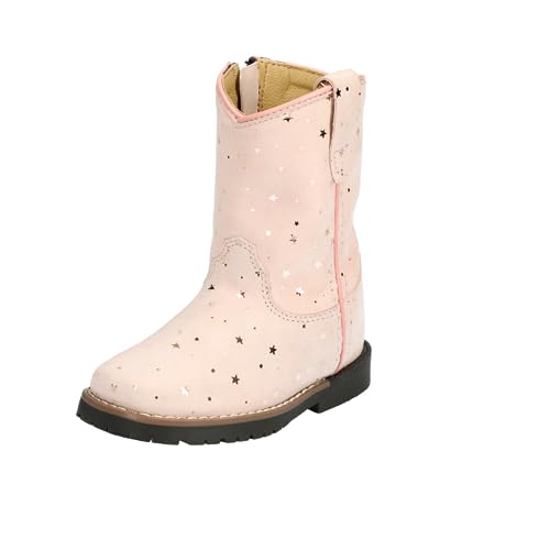 Toddler's Autry Pink Leather Boot with Metallic Stars3