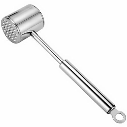 Sewroro Batticarne Martello Inteneritore Carne in Acciaio Inox 304 Durevole Bifacciale Compatto per Bistecca e Pollame per Cucina e Picnic