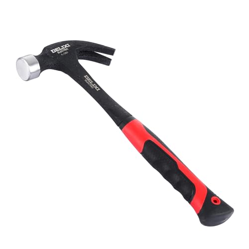 ASelected 26.5oz/750g One-Piece Claw Hammer, Carbon Steel Framing Hammer with Shock-Absorbing Grip, Ideal Hand Tool for Pulling Nails, Wood Working, and Professions