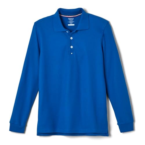 French Toast Little Boys' Long-Sleeve Pique Polo Shirt, Royal, X-Small/4-5