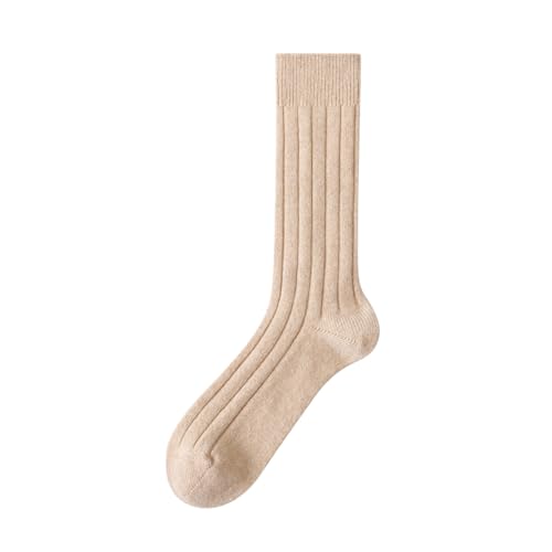 iMongol Cashmere Men Man Rib Socks Made in Inner Mongolian (US 11-13 Camel)