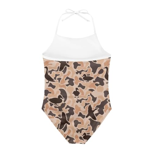 Image of ELEQIN Cartoon Animal Cute Girls One Piece Swimsuit Adjustable Swimwear for 3Y-10Y