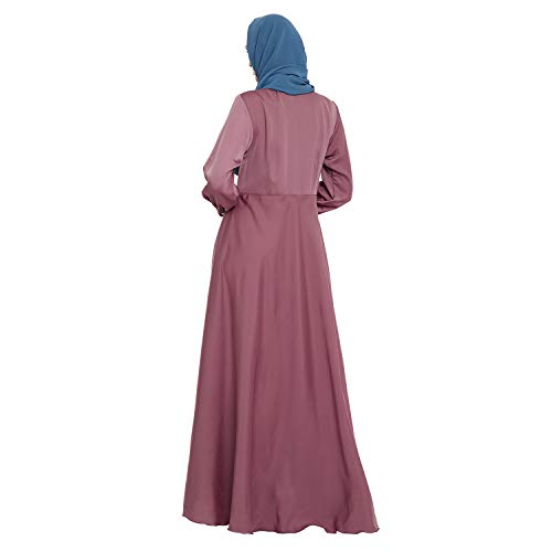 Image of Nabia Solid Premium Nida Fabric Lose fit Cuffed Sleeves Maxi Dress Abaya For Women