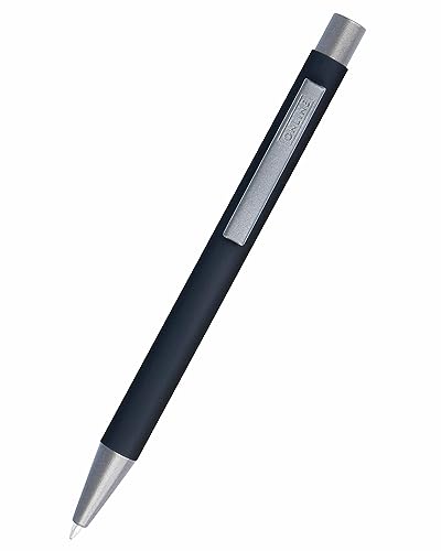 Online Soft Metal ballpoint pen, Pure Black, retractable ball pen, aluminum, replaceable refill, soft touch feeling, premium writing experience with black writing colour, durable design colour black