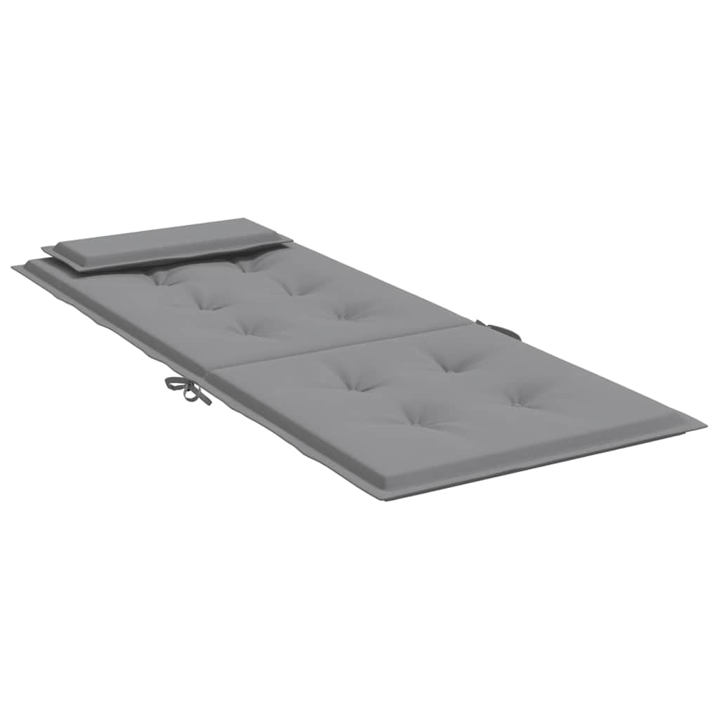 4er Set Hochlehner-Auflagen Grau, Komfortable Gartenstuhlauflagen aus Oxford-Gewebe, 120 x 50 cm Stuhlkissen für Gartenstühle und Hochlehner, Bequeme Polsterauflagen für Draußen