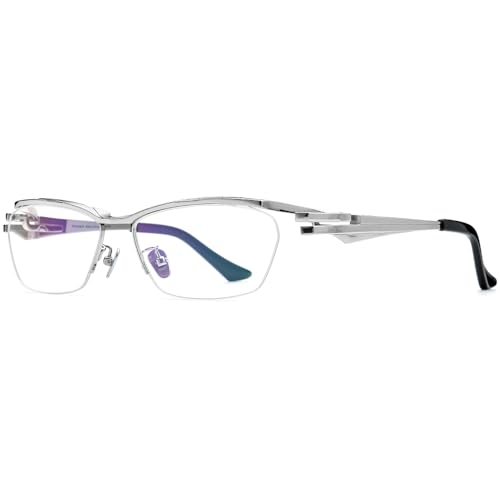 Image of FONEX Pure Titanium Glasses Frame Men Semi Rimless Square Eyeglasses Eyewear DTX416