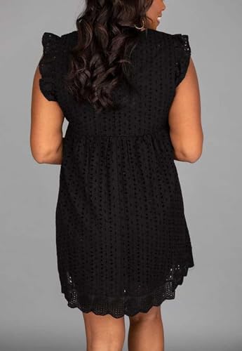 Image of California Romper Dress with Shorts and Pocket Solid Color California Lace Dress Romper Summer V-Neck Short Skirt