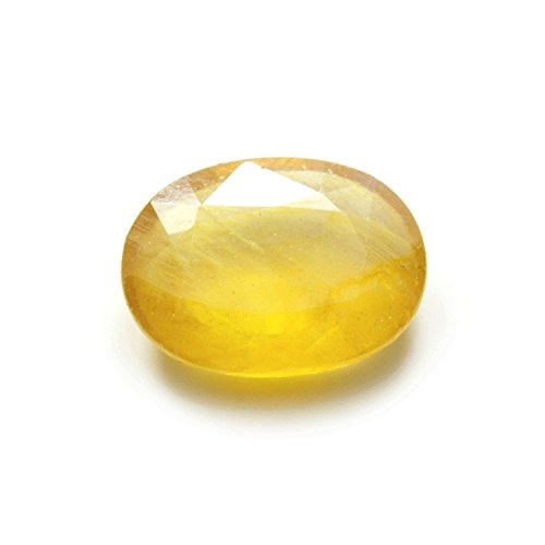 Yellow Sapphire Stone Original Certified Oval Cut Loose Natural Pukhraj 7.5 Carat by Gemselect Yellow Sapphire Stone Original Certified Oval Cut Loose Natural Pukhraj 7.5 Carat by Gemselect