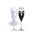 Wedding Bridal Dress Wine Glasses-ULA Bride and Groom Design Champagne Flutes for Toasting,Engagement ,Bridal Shower Gifts,Unusual Gifts, Couples Gifts, Customized Wedding Gifts (set of 2)
