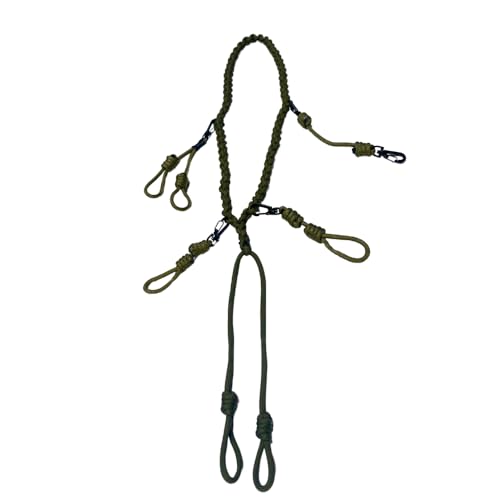 HuntEmUp Ultimate Round Braided Duck Call Lanyard – 4 Double Loops & Whistle Clip – Durable Paracord Goose Call Holder – Waterfowl Hunting Lanyard for Dog Trainers & Gun Dog Hunters