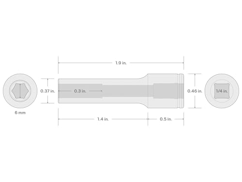 Image of TEKTON 1 /4 Inch Drive x 6 mm Deep 6-Point Socket | SHD03106