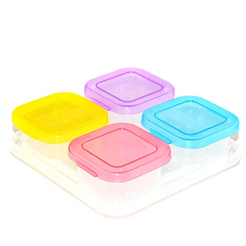 Preisvergleich Produktbild Tree-on-Life 4 Grid Babynahrungsergänzungsbox Babynahrungsergänzung Gefrierschrank Aufbewahrungsbox Snackbox Obstbox