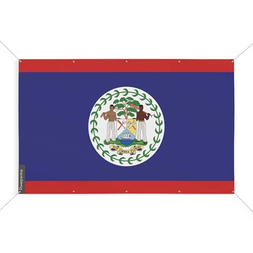 Drapeau Belize 80 x 120 cm avec 10 oeillets de fixation pour mât