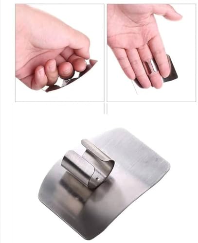 Image of axenta Stainless Steel Finger Guard for Safe Cutting - Adjustable Knife Finger Protector for Kitchen, Anti-Cut Finger Guard Shield for Slicing, Chopping, Dicing Pack of 1