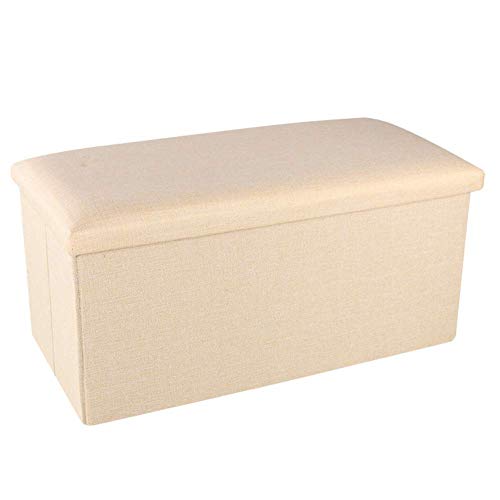 QYMYOZ Banco Plegable para Debajo del Escritorio, Color sólido, para Sala de Estar, baúl de Juguetes, Mesa de Centro, Color Crema, 40 x 25 x 25 cm (16 x 10 x 10 Pulgadas).