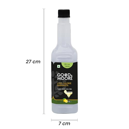 GOOD&MOORE Low Calorie Margarita Syrup | For Cocktail, Mocktail, Sodas, Ice-Teas And More | Upto 98% Less Calories | Concentrated Syrup | Ready To Mix | Premium Syrup | 750Ml