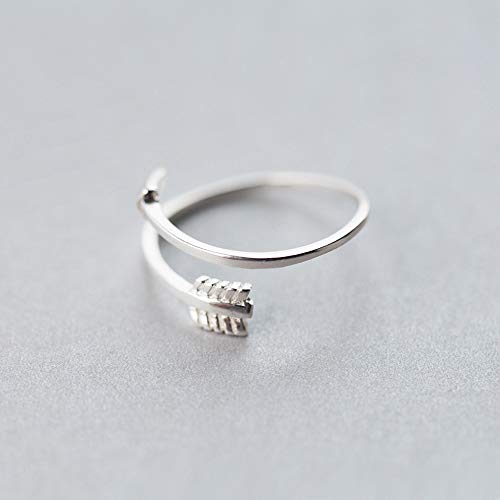 NewZenro Love Arrow Sword Asymmetric Wrap Open Rings for Women Adjustable Minimalist Small Thin Sterling Silver Engagement Statement Promise Finger Knuckle Rings for Her2