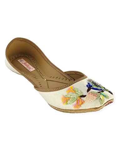 Image of Fulkari Prime Pure Leather Casual Women's Soft Leather Bite and Pinch Free Ladies Jutti Ethnic Mojari