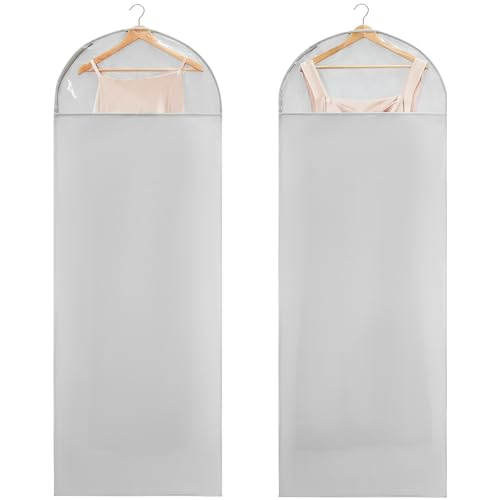Carbrea 66 Inch Garment Bags for Hanging Clothes - Long Dress Bags for Gowms Closet Wardrobe Storage...