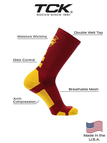 TCK USC Trojans Socks Baseline Crew4