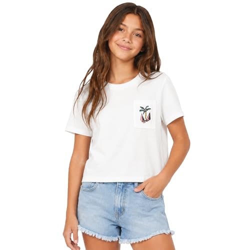 Image of Volcom Girls Shirts - Casual Crewneck Short Sleeve Graphic Tee Trendy Tops - Breathable Girls Summer Clothes
