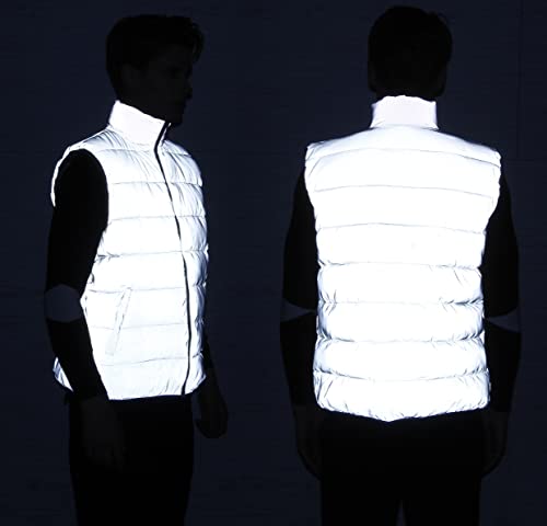 LZLRUN Reflective Winter Vest Jacket Coat Women Men Thick Warm Cotton Windbreaker Hooded2