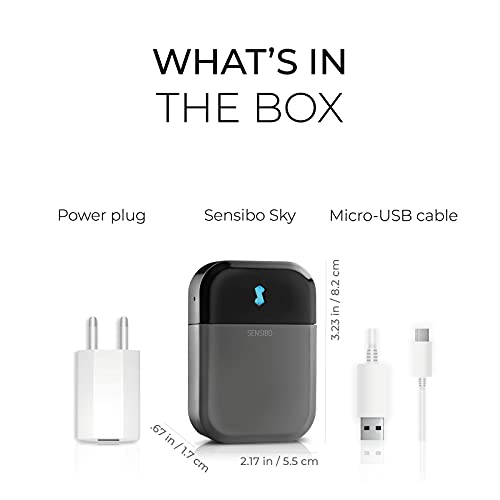 Sensibo Sky Air Conditioner Controller with Wi-Fi for iOS and Android, Alexa and Google Home (Black)