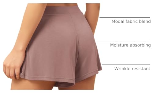 Image of ODODOS 2-Pack Ultra-Soft Modal Lounge Shorts for Women - Lightweight & Breathable Sleepwear, 3 inch Inseam