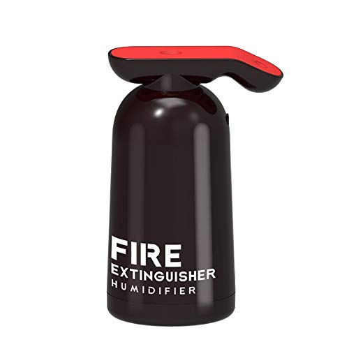LYK Fire Extinguisher Air Humidifier USB Mist Maker Fogger 180ML Cool Water Aroma Diffuser for Home Car Air Purifier (Color : Black)